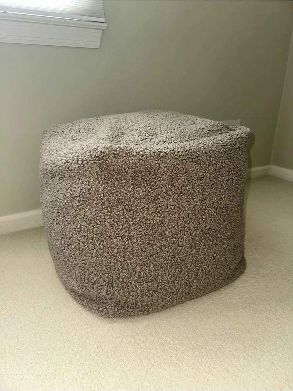 Pottery Barn Cozy Teddy Faux Fur Pouf